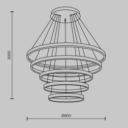 Подвесной светодиодный светильник Maytoni Rim MOD058PL-L200BSK