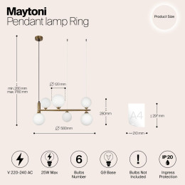 Подвесной светильник Maytoni Ring MOD013PL-06BS1