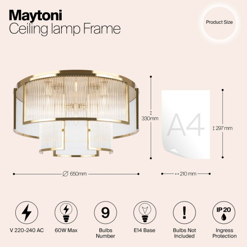
                    Потолочная люстра Maytoni Frame MOD174CL-09G        
    