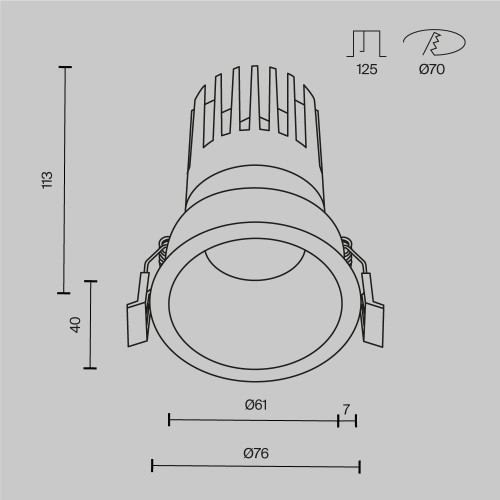 
                    Встраиваемый светильник Maytoni Technical DL118-15W-3K-W        
    
