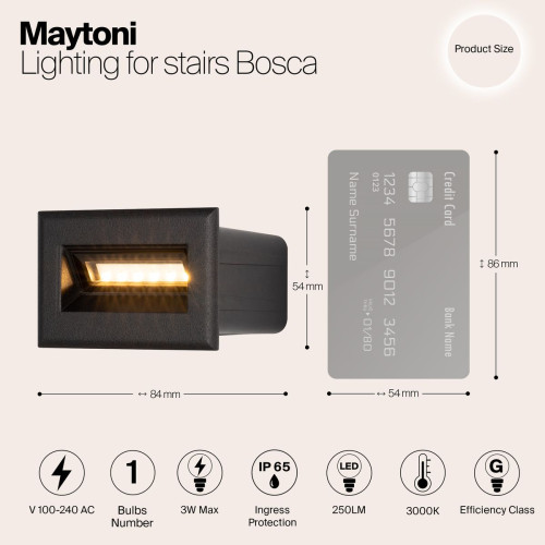 
                    Подсветка для лестниц Maytoni Bosca O045SL-L3B3K        
    