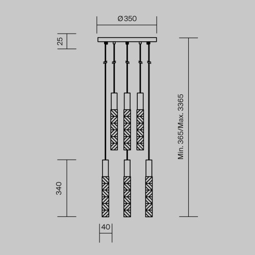 
                    Подвесной светильник Maytoni MOD328PL-L18BS3K        
    