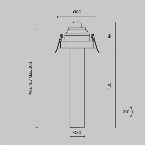 
                    Встраиваемый светодиодный спот Maytoni Technical Focus T C140RS-L200-7W3K-B        
    